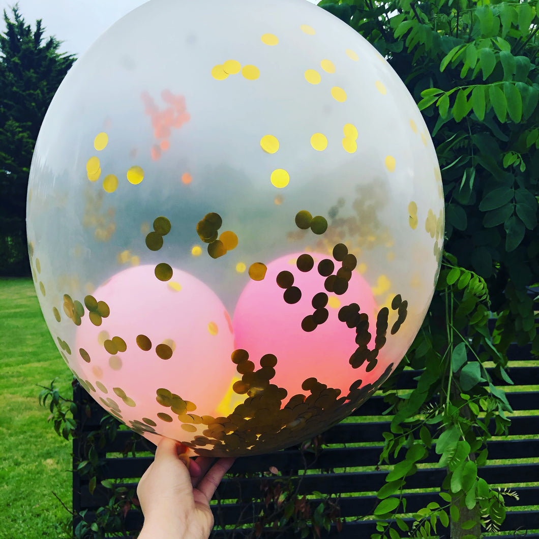 90cm Confetti with mini balloons